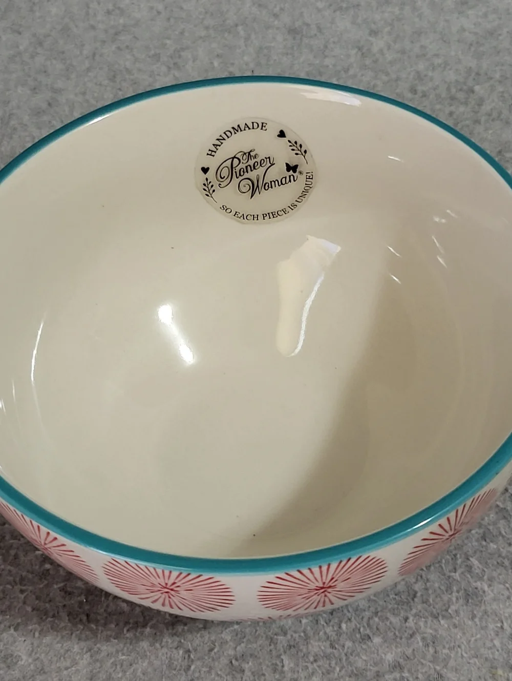 The Pioneer Woman Flea Market Happiness Footed Bowl Soup Cereal Farmhouse NEW